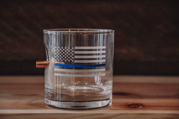 BenShot Thin Blue Line Rock Glass